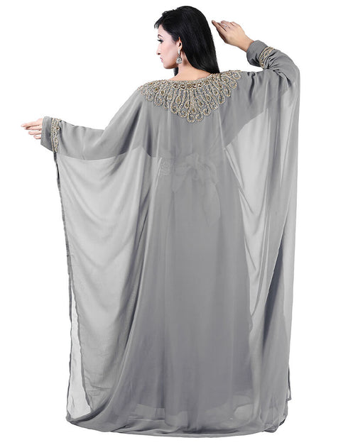 Latest Grey Colored Georgette Heavy Farasha